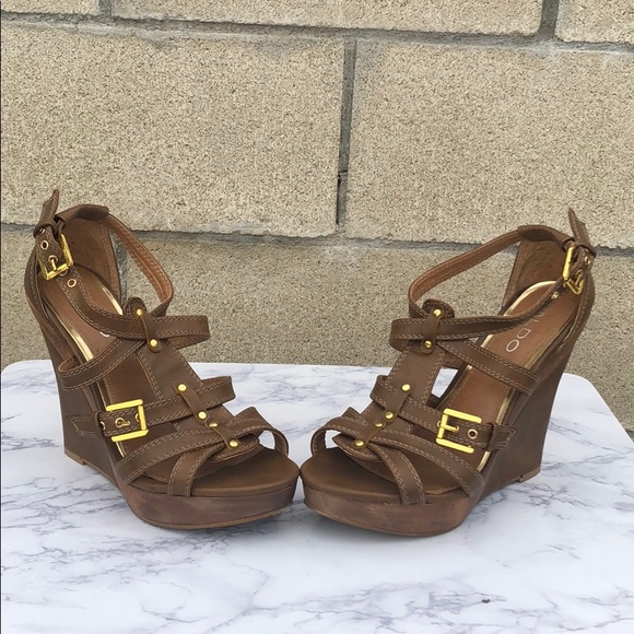 Brown leather Wedges - Picture 1 of 4